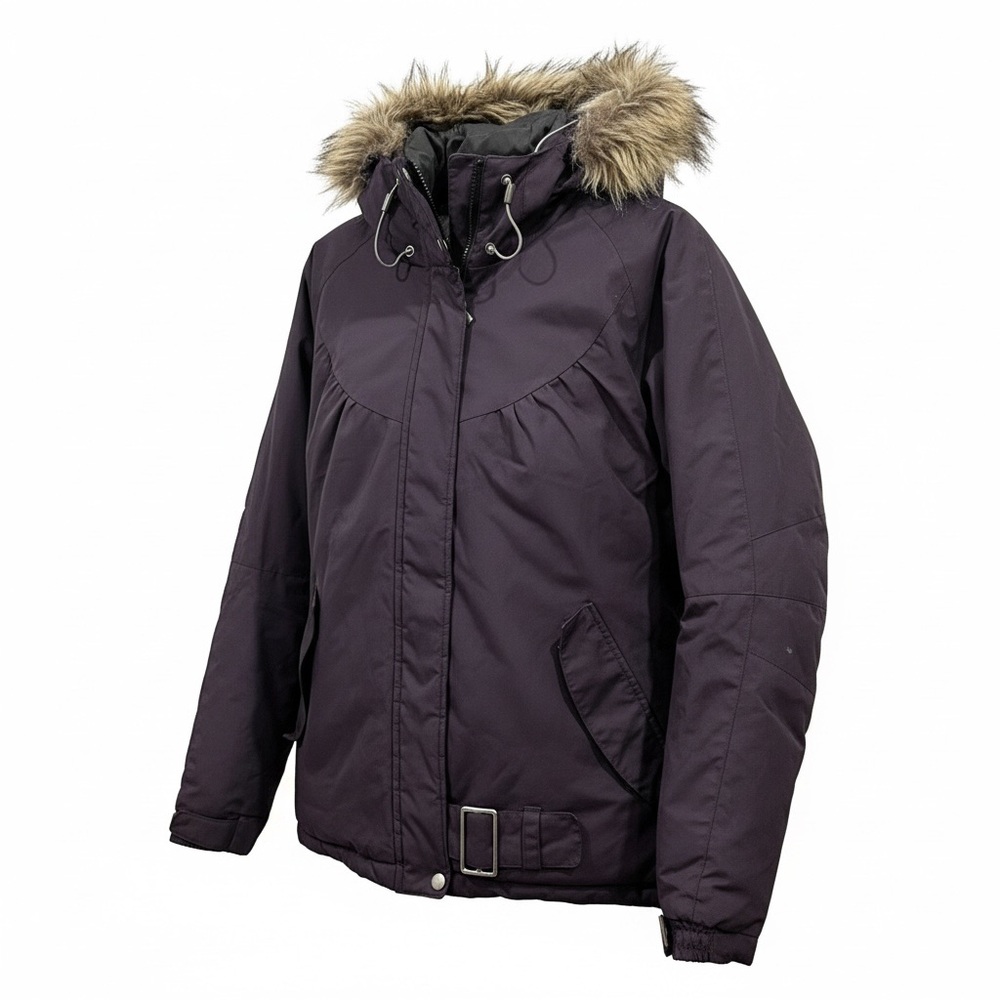 Girls Youth Purple Winter Jacket with Faux Fur Hood Sz Medium